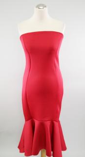 Červené šaty bez ramínek střih &quot;mořská panna&quot; EDGE STREET vel. 40
