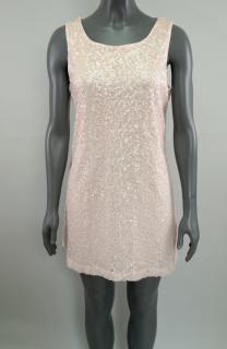 Flitrové šaty v pudrové barvě H&amp;M vel. L