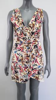 Hedvábné šaty s abstraktním vzorem alice+olivia vel. M