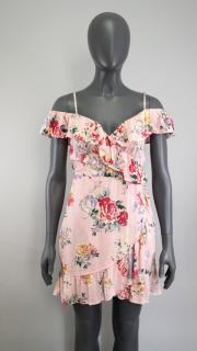 Lehounké romantické šaty, květovaný vzor, špagetová ramínka H&amp;M vel. 34