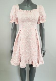 Růžové šaty s plastickými kytičkami SHEIN vel. M