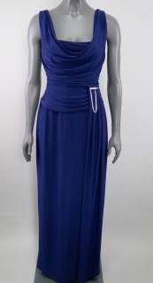 Švestkově modré dlouhé společenské šaty Début vel. 42