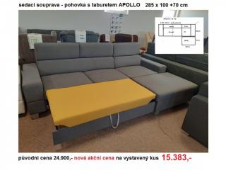 APOLLO sedací souprava 2R-1 s taburetem II.sk 285 PRODEJNA