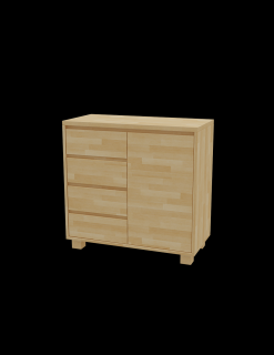 komoda SK-D-4Z masívní buk 92,5x95x45 cm