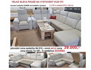 sedací rozkládací souprava KARIN 2Ú-R-3R-OT U 227x342x165 PRODEJNA