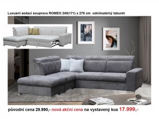 sedací rozkládací souprava ROMEO + taburet 278x245 PRODEJNA