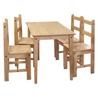 Stůl + 4 židle CORONA 2 borovice vosk 161611