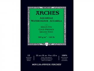 Akvarelový blok Arches - 300g/m² zelený cold pressed Velikost: 29,7 x 42 cm