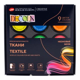 Barvy na textil Decola Neon - Nevskaya Palitra - 9 x 20 ml