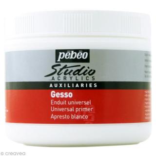 Bílý akrylový šeps Gesso Pébéo 500 ml