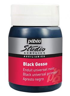 Černý akrylový šeps Gesso Pébéo 500 ml
