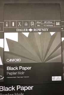 Černý papír v bloku 150g/m Daler Rowney A4 Velikost: A4