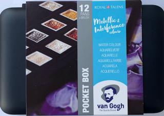 Metalické perleťové akvarelové barvy van Gogh 12 ks