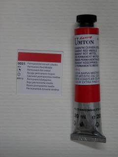 Olejová barva UMTON 20 ml - permanentní červeň střední 51