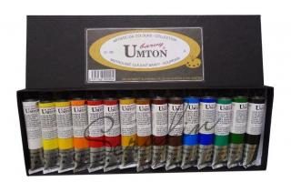 Olejové barvy UMTON 20 ml, 15 kusů. Baleno v papírové kazetě.