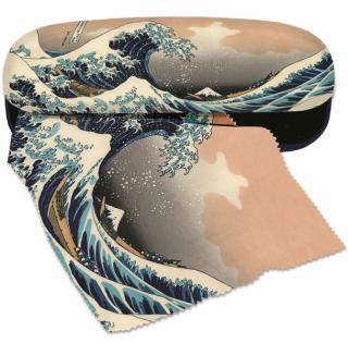 Pouzdro na brýle s utěrkou Hokusai - Velká vlna