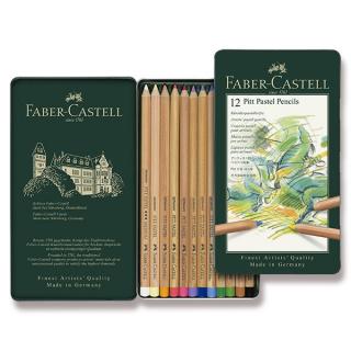 Umělecké pastely Faber-Castell Pitt Pastel - plechová krabička, 12 barev