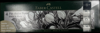 Umělecký popisovač s bílé a černé barvy 4 ks FABER CASTEL