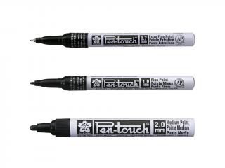 Umělecký popisovač SAKURA Pen-Touch - ČERNÝ  0,7mm 1mm 2mm Velikost: 0,7 mm