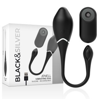 BLACK&amp;SILVER JENELL RECHARGEABLE VIBRATING EGG