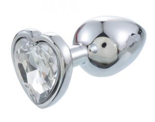 Lovetoy Crystal Anal Plug with Heart M (CLEAR)
