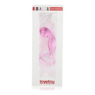 LOVETOY Glass Romance Anal plug with handle (Pink)