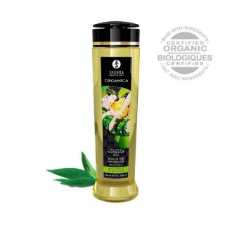 Shunga Organica masážní olej vůně zeleného čaje 250ml