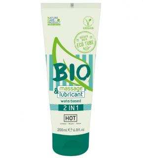 Lubrikační gel HOT Vegan BIO waterbased 2in1 200 ml