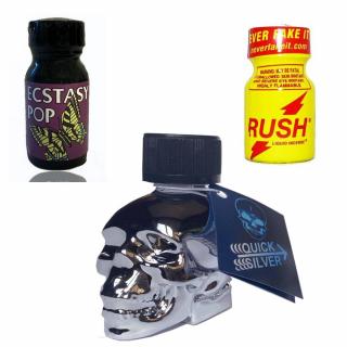 Quick Silver Skull Extasy Rush Poppers action pack 3ks