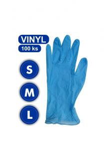 Rukavice VINYL Blue modré 100ks/1balení L