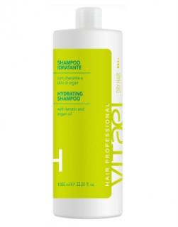 Vitael DRY Šampon hydratační s keratinem a arganovým olejem pro namáhané suché vlasy 1000ml