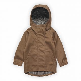 Dětská softshellová parka / hnědý melír 134/140