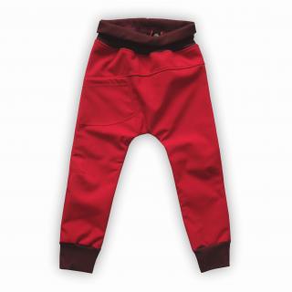 Dětské softshellové kalhoty s flísem / červená 110/116