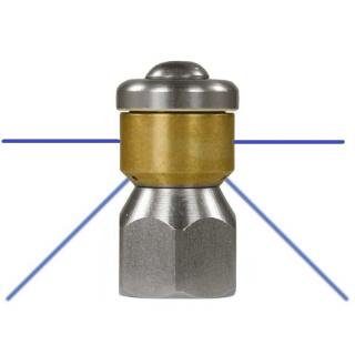 Suttner vysokotlaká rotační tryska ST-49.1 na čistění potrubí 3+2, závit 1/4  IG, vel. trysky 045-200, 250bar, nerez/bronz