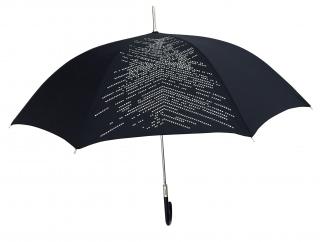 Dámský holový deštník černý ASLANIS s kovovými kamínky