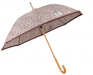 Dámský holový deštník ekologický RAMAGE, listový vzor Barvy: Vínová