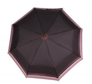 Dámský plně automatický deštník jednobarevný s bordurou Barvy: Růžová