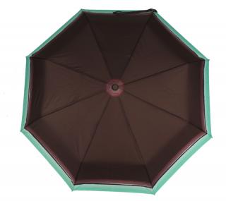 Dámský plně automatický deštník jednobarevný s bordurou Barvy: Tyrkysová
