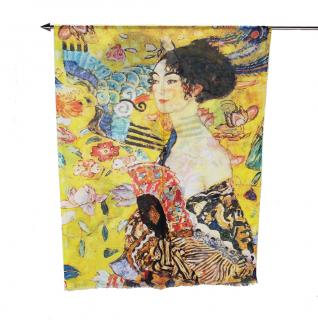 Dámský šátek Gustav Klimt-Dáma s vějířem, bavlna