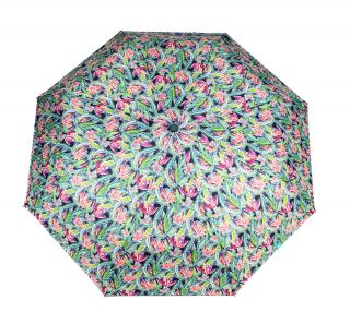 Dámský skládací deštník  manuální  Květiny abstraktní malba  Barvy: Zelená