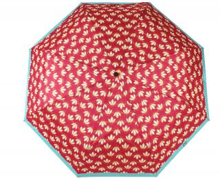 Dámský skládací deštník  manuální Květy Barvy: Červená