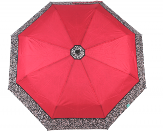 Dámský skládací deštník  manuální Kytky na borduře Barvy: Červená