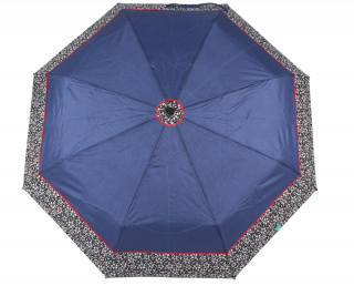 Dámský skládací deštník  manuální Kytky na borduře Barvy: Modrá