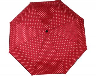 Dámský skládací deštník  manuální puntíkový, Perletti Barvy: Červená