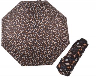 Dámský skládací deštník mini Kytičky, 4 varianty Barvy: Hnědá