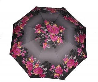 Dámský skládací deštník mini s růžovými květinami