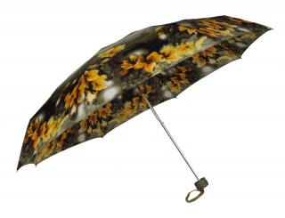Dámský skládací deštník mini žluté květiny