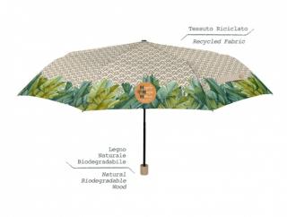 Dámský skládací manuální ekologický deštník Banánové listy