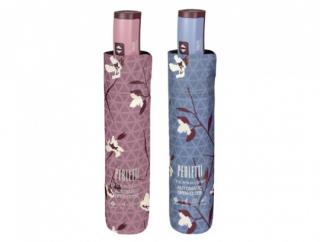 Dámský skládací plně automatický  deštník Kytičky Perletti Technology Barvy: Růžová