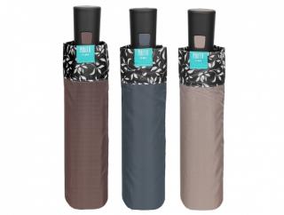 Dámský skládací vystřelovací deštník, 3 varianty s bordurou Barvy: Hnědá